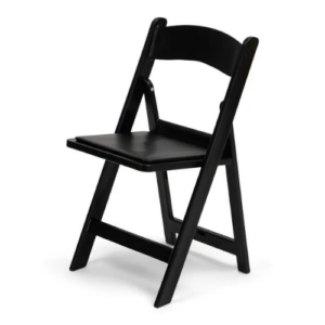 Padded black resin chair