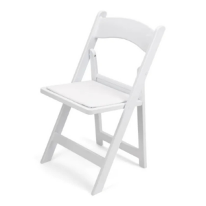 Padded white resin chair