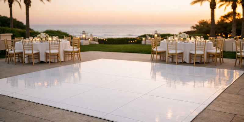 Carlsbad Glossy White Dance Floor Rental – Outdoor Wedding