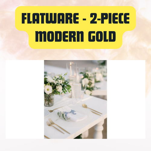 Flatware Set for Rent - 2-Piece Modern Gold | Dinner Fork & Knife - Image 2