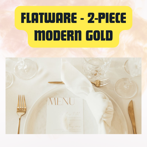 Flatware Set for Rent - 2-Piece Modern Gold | Dinner Fork & Knife - Image 3