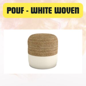 Pouf White Woven |...