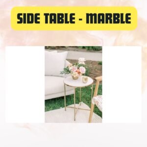 Side Table Marble Round Metal 22″
