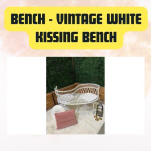 Kissing Bench – Vintage White Metal Rental | Elegant Wedding & Event Seating