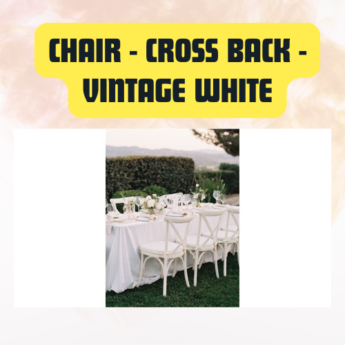 Cross Back Chair | Vintage White Event & Dining Chair - Image 3
