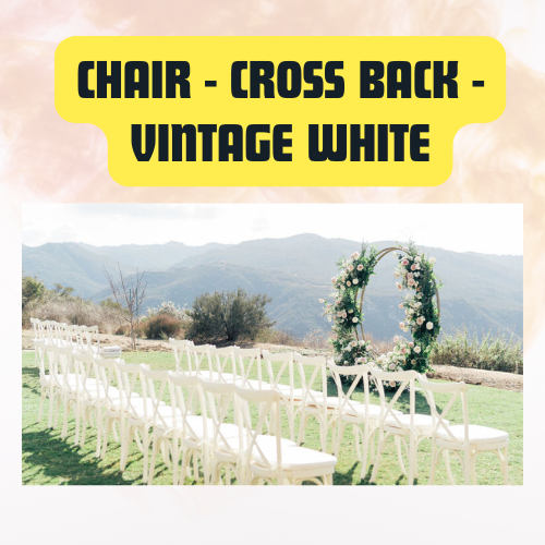 Cross Back Chair | Vintage White Event & Dining Chair - Image 4