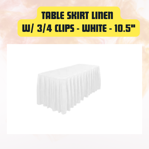 Table Skirt with 3/4 Clips 10.5”| Banquet & Conference Table Skirting - Image 3