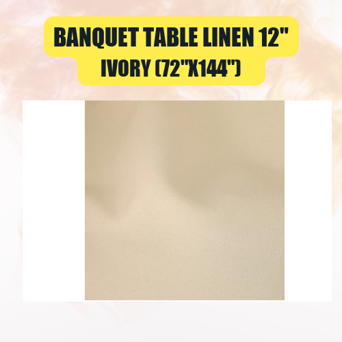 Banquet Table Linen 12" (60" x 120") | Premium Tablecloth for Events & Weddings | 40+ Colors Available - Image 24