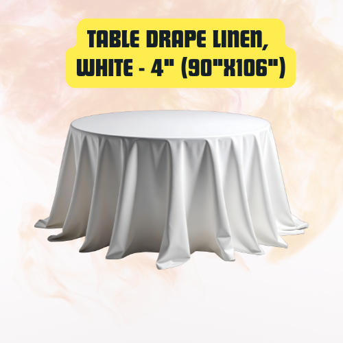 Table Drape Linen 4" (90″x106″) | Floor-Length Banquet Table Cover - Image 3