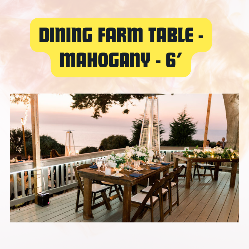 Farmhouse Dining Table – Wooden Rectangular Farm Table (Seats 6–8) 6' - Image 3