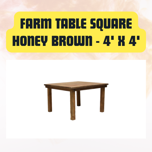 Square Farm Dining Table 4' x 4' - Image 4