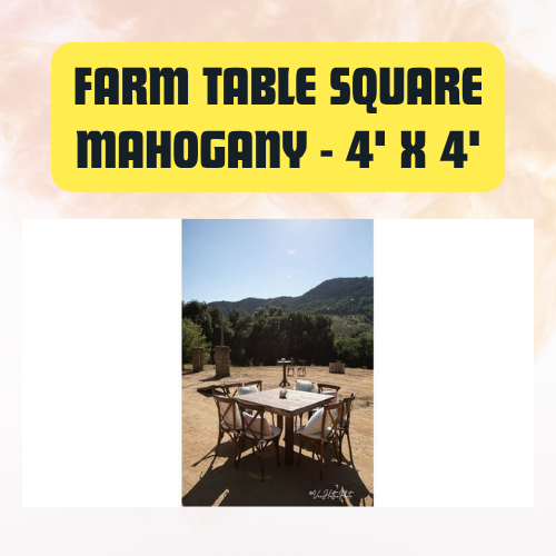 Square Farm Dining Table 4' x 4' - Image 5