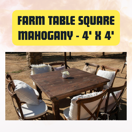 Square Farm Dining Table 4' x 4' - Image 6