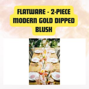 Flatware 2-Piece Modern Gold Dipped Blush Set