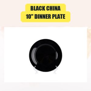 Black China, 10″ Dinner Plate | Dinner Plate China Plate Rental for Weddings & Events