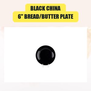 Black China, 6″ Bread/Butter Plate | Bread/Butter Plate China Plate Rental for Weddings & Events