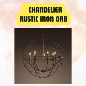 Chandelier Rustic Iron Orb...