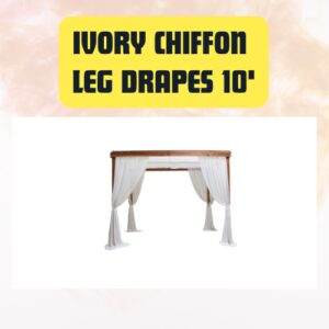Ivory Chiffon Leg Drapes for Wedding Arches & Event Backdrops 10′