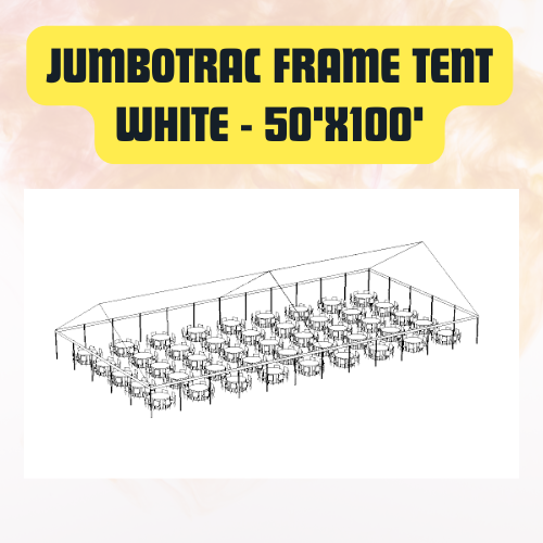 JumboTrac Frame Tent White | Heavy-Duty Event Canopy 50'X100'