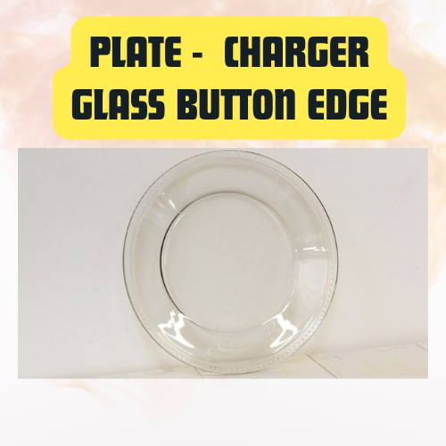 Plate Clear Glass Charger with Button Edge | Elegant Table Setting Base Plate