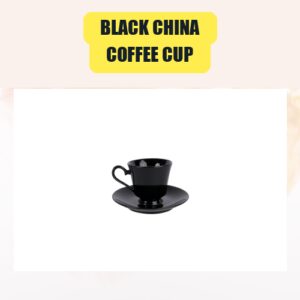 Black China, Coffee Cup | Coffee Cup China Plate Rental for Weddings & Events