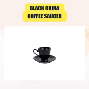Black China, Coffee Saucer | Black China, Coffee Saucer China Plate Rental for Weddings & Events