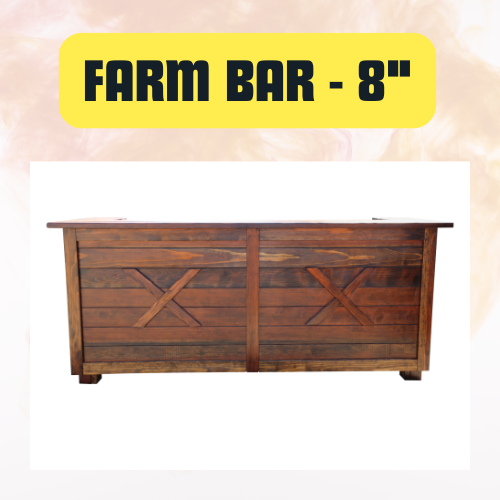 Farm Bar | Fruitwood Rustic Wooden Bar Counter for Events 8"