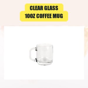 Clear Glass, 10oz Coffee Mug | China Plate Rental for Weddings & Events