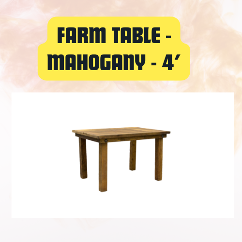 Farm Table – Rustic Wooden Welcome & Gift Table 4 ft - Image 2