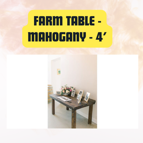 Farm Table – Rustic Wooden Welcome & Gift Table 4 ft - Image 3