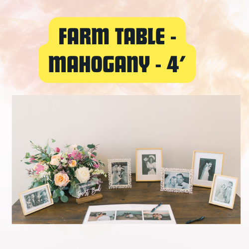 Farm Table – Rustic Wooden Welcome & Gift Table 4 ft - Image 4