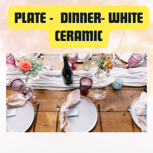 Plate Dinner White Ceramic | Elegant Everyday Tableware 10.75" - Image 3