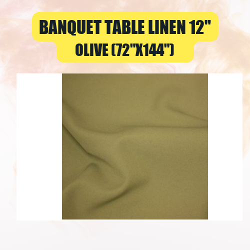 Banquet Table Linen 12" (60" x 120") | Premium Tablecloth for Events & Weddings | 40+ Colors Available - Image 32