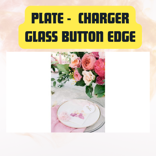 Plate Clear Glass Charger with Button Edge | Elegant Table Setting Base Plate - Image 3