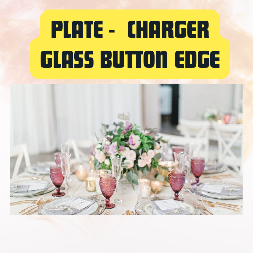 Plate Clear Glass Charger with Button Edge | Elegant Table Setting Base Plate - Image 4