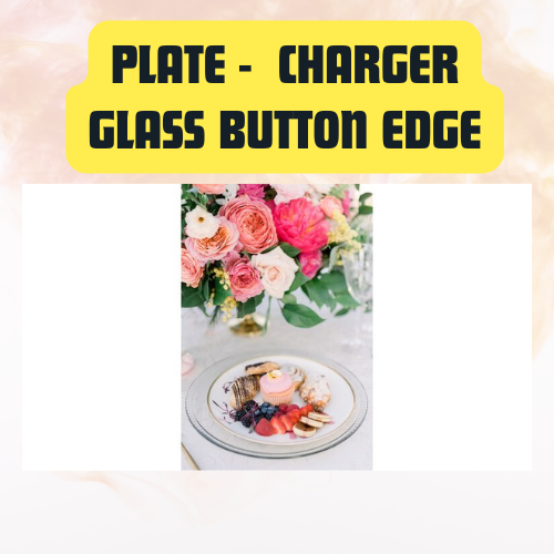 Plate Clear Glass Charger with Button Edge | Elegant Table Setting Base Plate - Image 6
