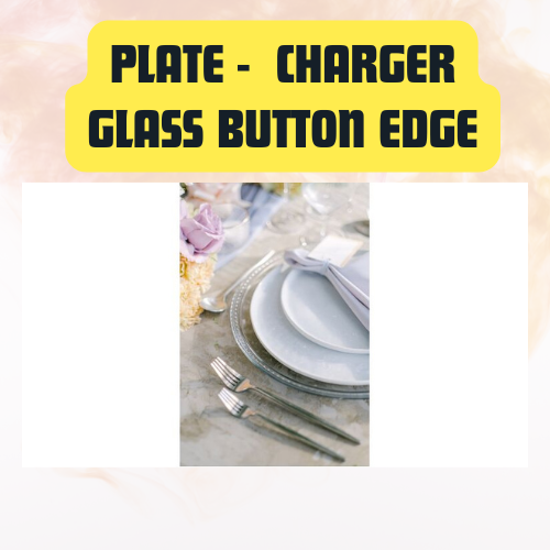 Plate Clear Glass Charger with Button Edge | Elegant Table Setting Base Plate - Image 8