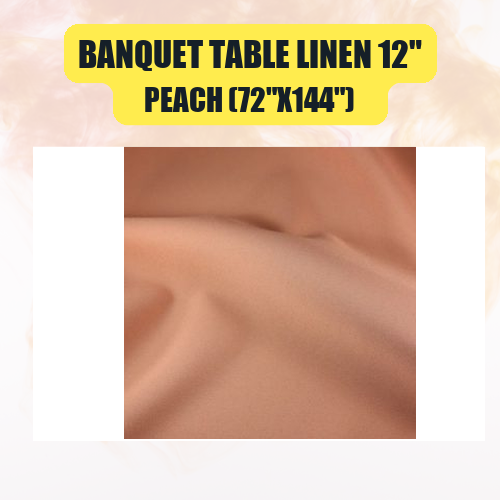 Banquet Table Linen 12" (60" x 120") | Premium Tablecloth for Events & Weddings | 40+ Colors Available - Image 34