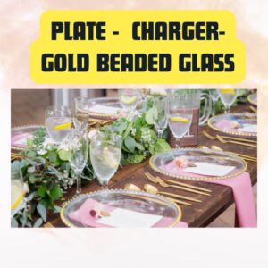 Plate Gold Beaded Glass Charger – Elegant Decorative Dinner
