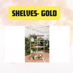 Gold Glass Display Shelf Stand – Elegant Event & Wedding Display Shelves