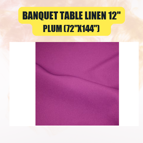 Banquet Table Linen 12" (60" x 120") | Premium Tablecloth for Events & Weddings | 40+ Colors Available - Image 36