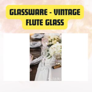 Glassware Vintage Etched Champagne Flute Glass | Elegant (Limited Inventory)