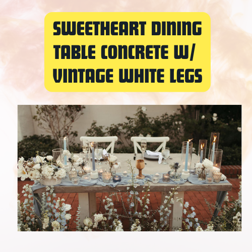 Sweetheart Dining Table – Concrete Top | Rustic Event Table 5ft - Image 6