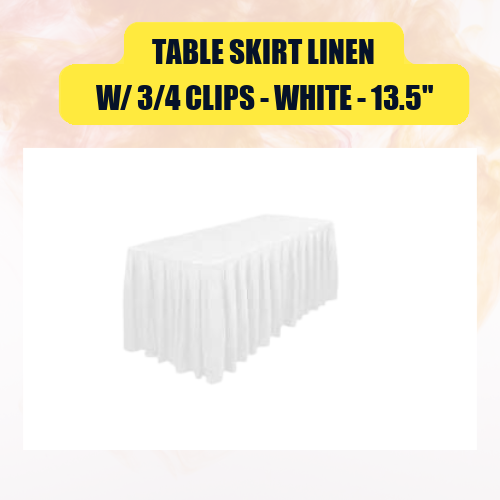 Table Skirt with 3/4 Clips 13.5”| Banquet & Round Table Skirting - Image 3