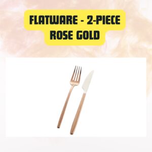 Flatware 2-Piece Rose Gold Set Rental Dinner Fork & Knife