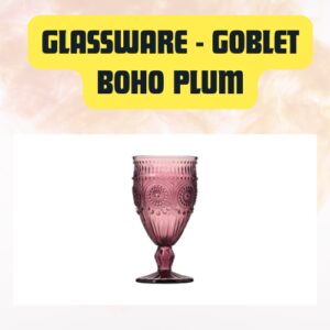 Glassware Boho Plum Goblet | Elegant Decorative Drinking Glass