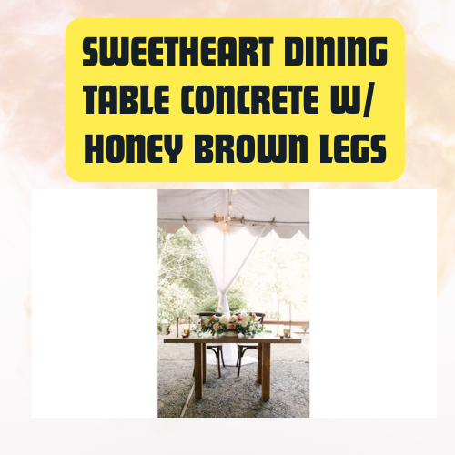 Sweetheart Dining Table – Concrete Top | Rustic Event Table 5ft - Image 2