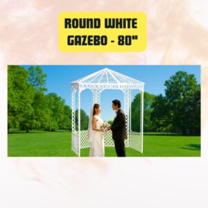 Round White Gazebo 80″