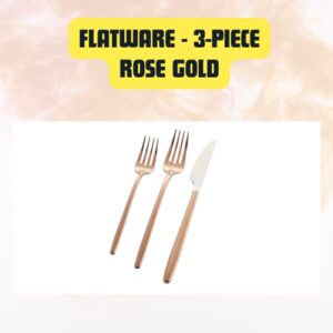 Flatware 3-Piece Rose Gold Set | Elegant Dinner & Dessert Cutlery