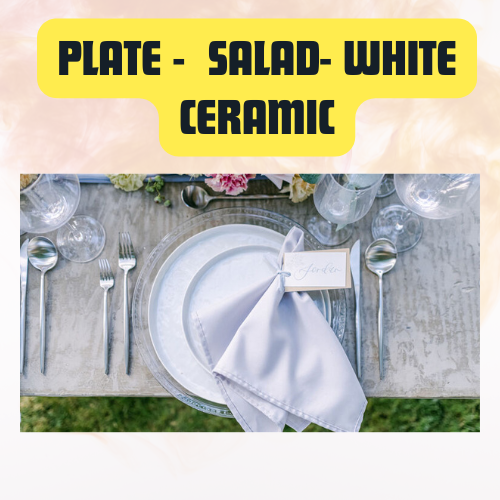 Plate White Ceramic Salad | Elegant Round Dinnerware 8" - Image 4